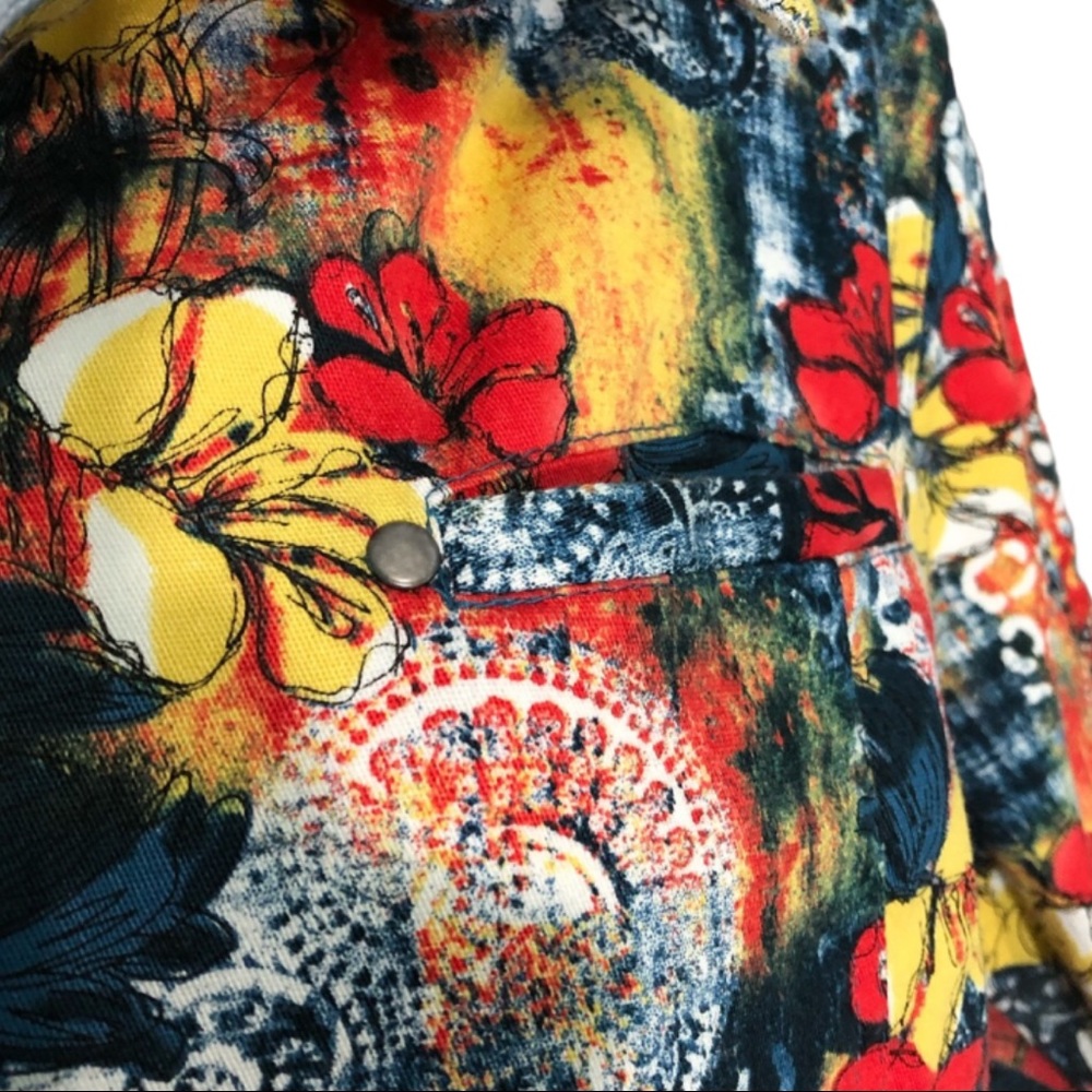 Koret City Blues Floral Zip Front Jacket Size L - Picture 5 of 8